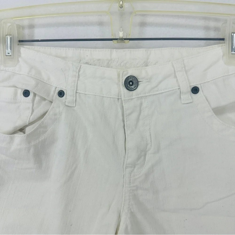 Justice Bermuda Jean Shorts Girls 18.5 White‎